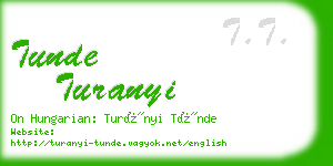 tunde turanyi business card